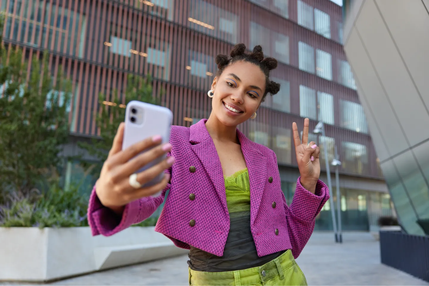 Women taking a selfie